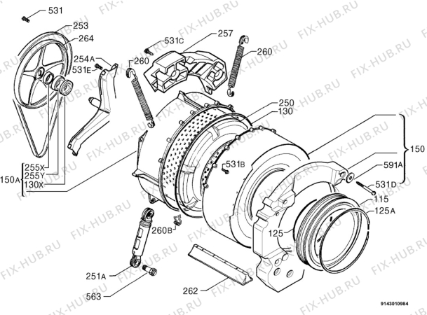 Взрыв-схема стиральной машины Zanker PF5425 - Схема узла Functional parts 267